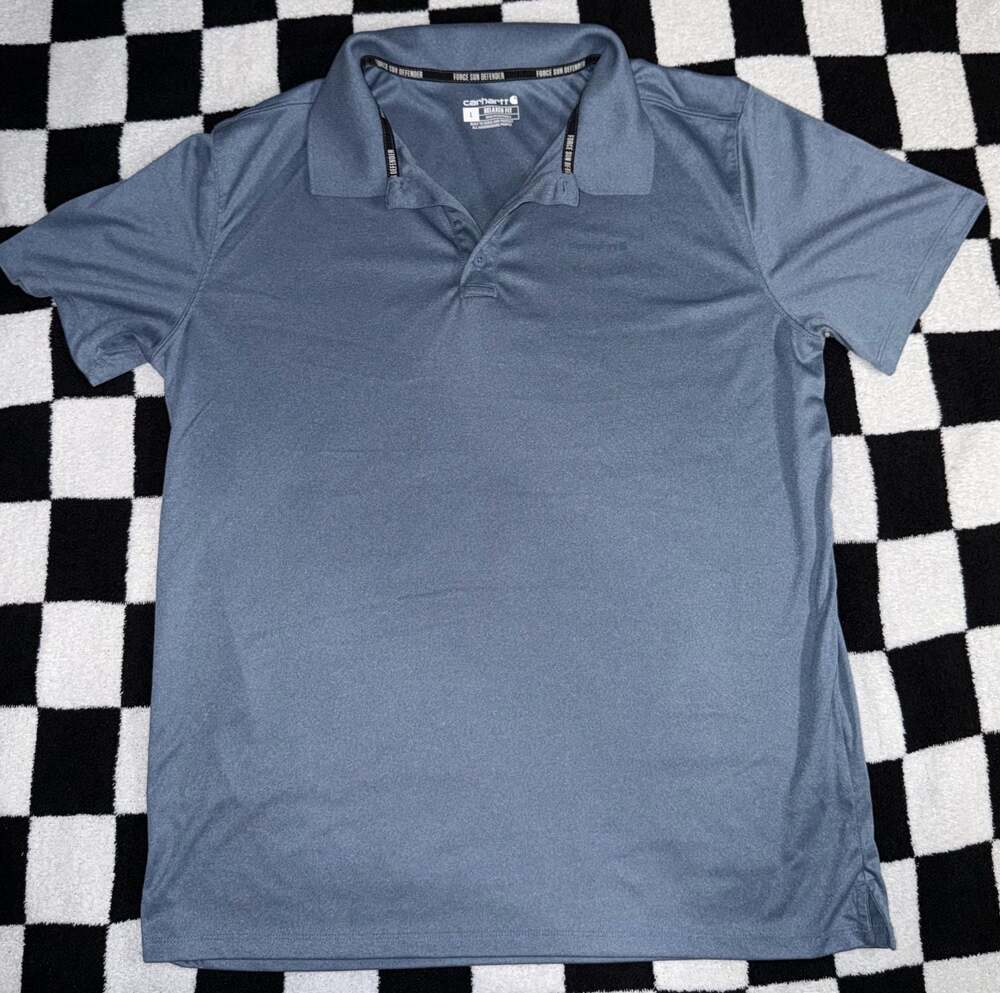 Carhartt Force Sun Defender Relaxed Fit Polo Shirt Blue Men's Large